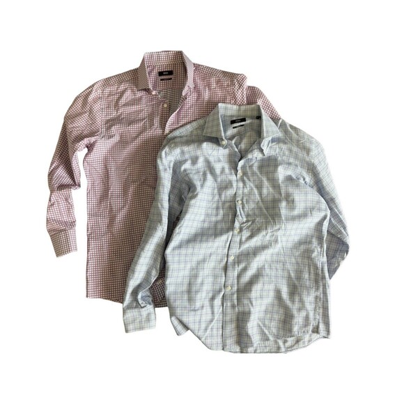 Men’s lot bundle of 2 shirts button Hugo Boss Dockers Neck Size 16 1/2 -‎ 32/33 - Picture 2 of 12